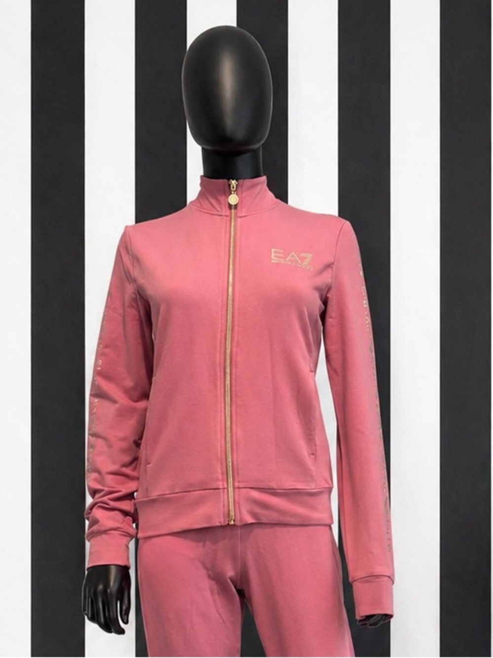 Emporio Armani Women's Pink Zip-Front Track Jacket